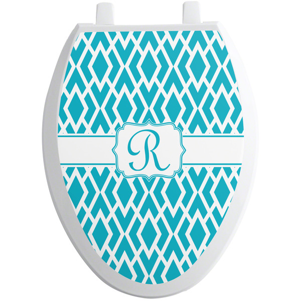 Custom Geometric Diamond Toilet Seat Decal - Elongated (Personalized)