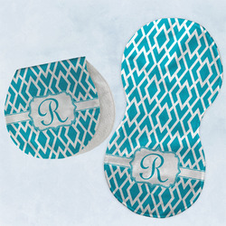 Geometric Diamond Burp Pads - Velour - Set of 2 w/ Initial