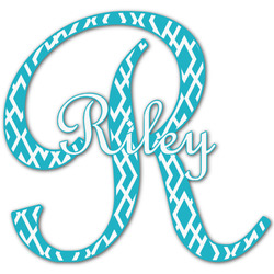 Geometric Diamond Name & Initial Decal - Up to 12"x12" (Personalized)