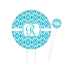 Geometric Diamond Round Plastic Food Picks (Personalized)