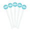 Geometric Diamond White Plastic 7" Stir Stick - Round - Fan View