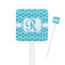 Geometric Diamond White Plastic Stir Stick - Square - Closeup