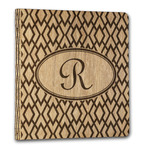 Geometric Diamond Wood 3-Ring Binder - 1" Letter Size (Personalized)