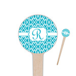 Geometric Diamond 4" Round Wooden Food Picks - Double Sided (Personalized)