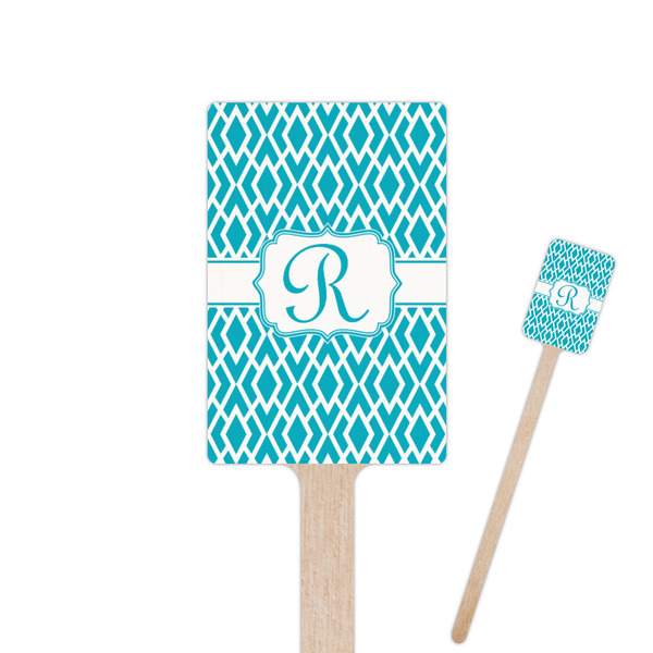 Custom Geometric Diamond 6.25" Rectangle Wooden Stir Sticks - Double Sided (Personalized)