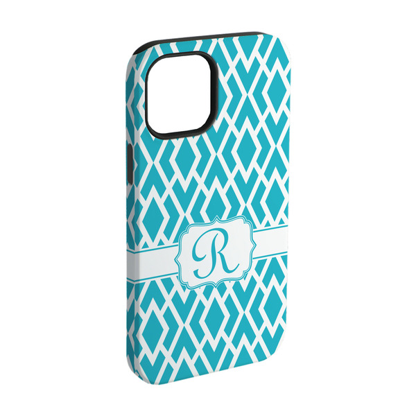 Custom Geometric Diamond iPhone Case - Rubber Lined - iPhone 15 Pro (Personalized)