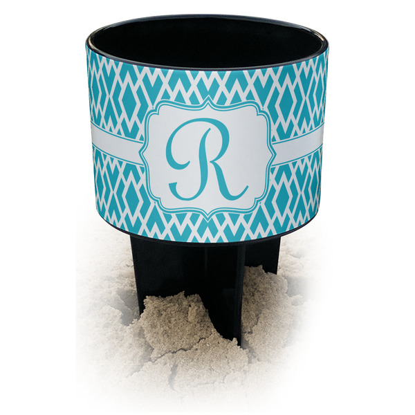 Custom Geometric Diamond Black Beach Spiker Drink Holder (Personalized)