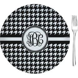 Houndstooth Glass Appetizer / Dessert Plate 8" (Personalized)