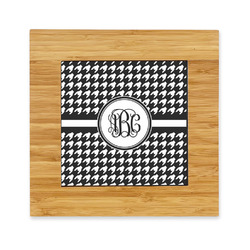 Houndstooth Bamboo Trivet with Ceramic Tile Insert (Personalized)