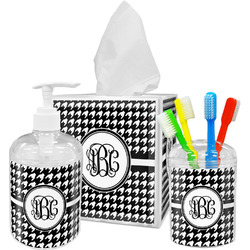 Houndstooth Acrylic Bathroom Accessories Set w/ Monogram