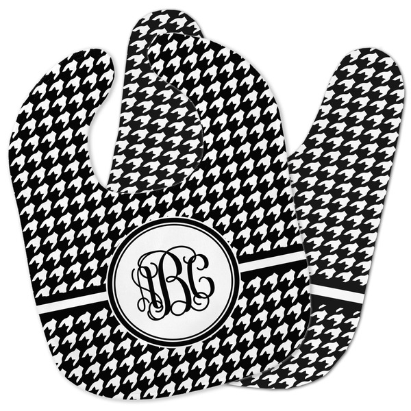 Custom Houndstooth Baby Bib w/ Monogram