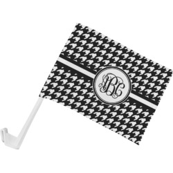 Houndstooth Car Flag - Small w/ Monogram