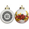 Houndstooth Ceramic Christmas Ornament - Poinsettias (APPROVAL)