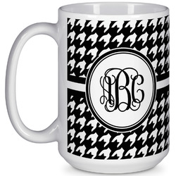 Houndstooth 15 Oz Coffee Mug - White (Personalized)