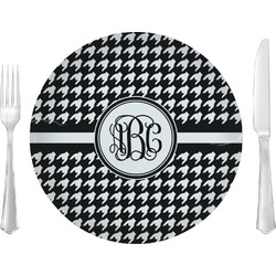 Houndstooth Glass Lunch / Dinner Plate 10" (Personalized)