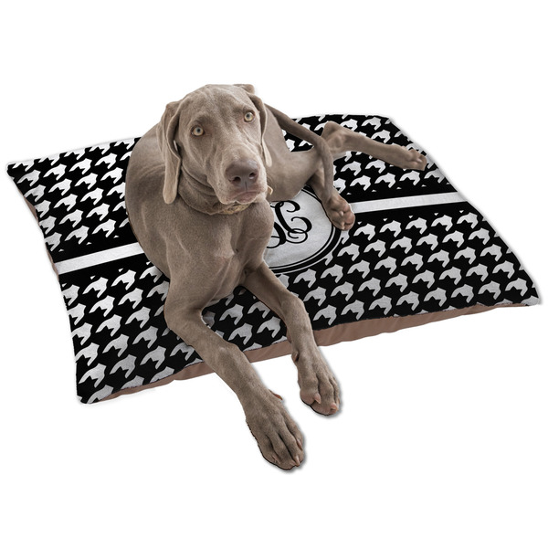 Custom Houndstooth Dog Bed - Large w/ Monogram