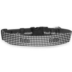 Houndstooth Deluxe Dog Collar - Extra Large (16" to 27") (Personalized)