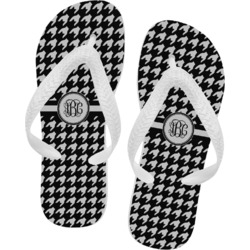 Houndstooth Flip Flops - Medium (Personalized)