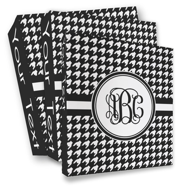 Custom Houndstooth 3 Ring Binder - Full Wrap (Personalized)