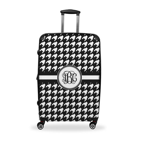 Custom Houndstooth Suitcase - 28" Large - Checked w/ Monogram