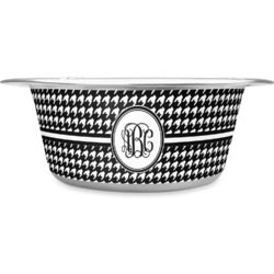 Houndstooth Stainless Steel Dog Bowl - Medium (Personalized)