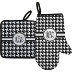 Houndstooth Oven Mitt & Pot Holder Set w/ Monogram