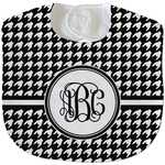 Houndstooth Velour Baby Bib w/ Monogram