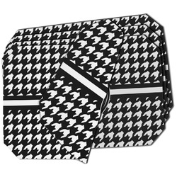 Houndstooth Dining Table Mat - Octagon - Set of 4 (Double-SIded) w/ Monogram