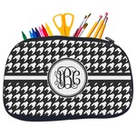 Houndstooth Neoprene Pencil Case - Medium w/ Monogram