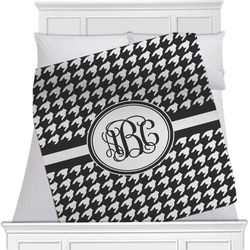Houndstooth Minky Blanket - Toddler / Throw - 60"x50" - Double Sided (Personalized)