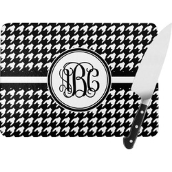 Houndstooth Rectangular Glass Cutting Board - Large - 15.25"x11.25" w/ Monograms