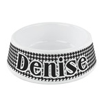 Houndstooth Plastic Dog Bowl - Small (Personalized)