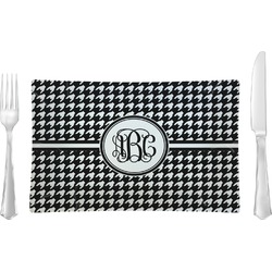 Houndstooth Glass Rectangular Lunch / Dinner Plate (Personalized)