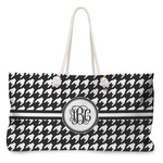 Houndstooth Large Tote Bag with Rope Handles (Personalized)