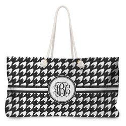 Houndstooth Large Tote Bag with Rope Handles (Personalized)