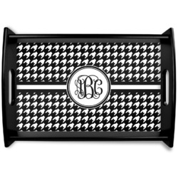 Houndstooth Black Wooden Tray - Small (Personalized)