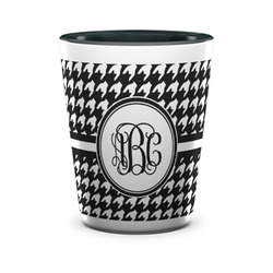 Houndstooth Ceramic Shot Glass - 1.5 oz - Two Tone - Single (Personalized)