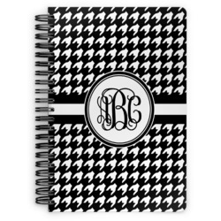 Houndstooth Spiral Notebook - 7x10 w/ Monogram