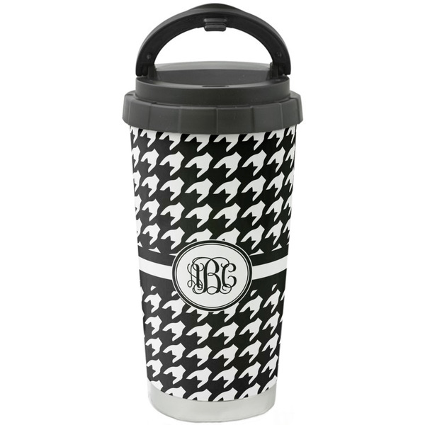 Custom Houndstooth Stainless Steel Coffee Tumbler (Personalized)