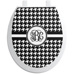 Houndstooth Toilet Seat Decal - Round (Personalized)