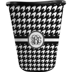 Houndstooth Waste Basket - Single Sided (Black) (Personalized)