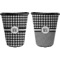 Houndstooth Trash Can Black - Front and Back - Apvl