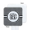 Houndstooth White Plastic Stir Stick - Single Sided - Square - Approval