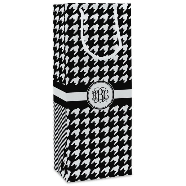 Custom Houndstooth Wine Gift Bags - Gloss (Personalized)