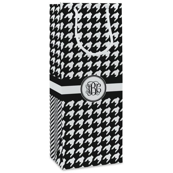 Custom Houndstooth Wine Gift Bags - Matte (Personalized)