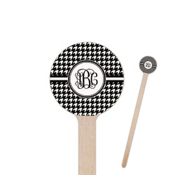 Houndstooth 7.5" Round Wooden Stir Sticks - Double Sided (Personalized)