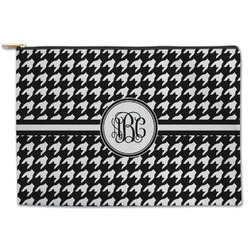 Houndstooth Zipper Pouch - Large - 12.5"x8.5" (Personalized)