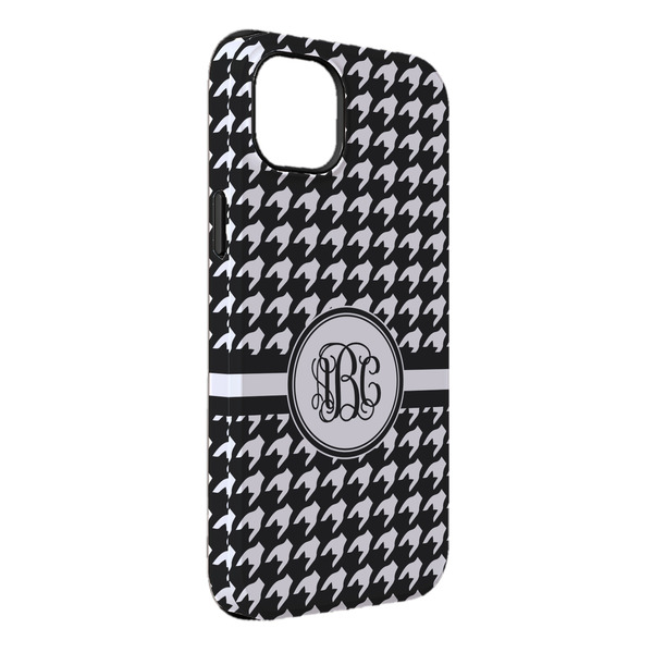 Custom Houndstooth iPhone Case - Rubber Lined - iPhone 14 Plus (Personalized)