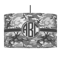 Camo 12" Drum Pendant Lamp - Fabric (Personalized)