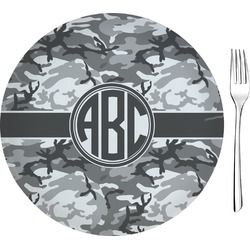 Camo Glass Appetizer / Dessert Plate 8" (Personalized)